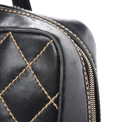 Chanel Calfskin Wild Stitch Top Handle Bag Black 13 of 17