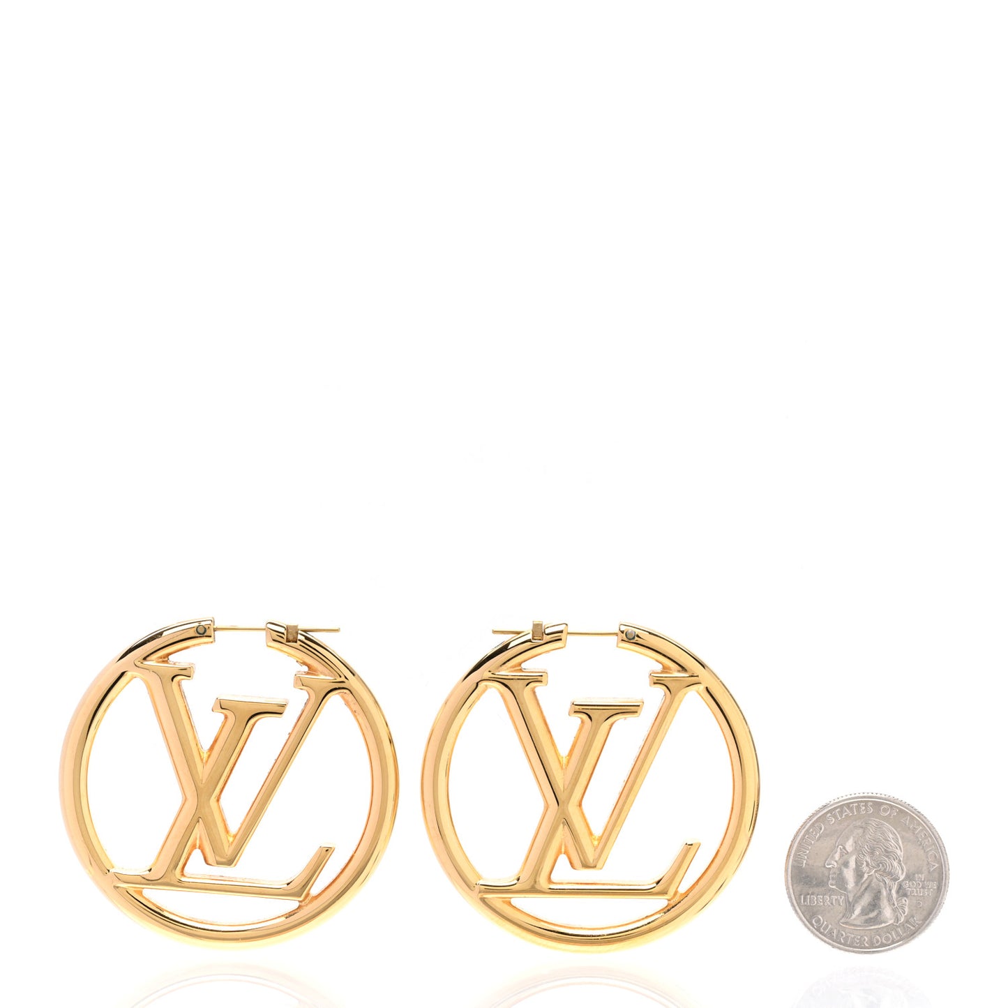 Metal Louise Hoop Earrings Gold