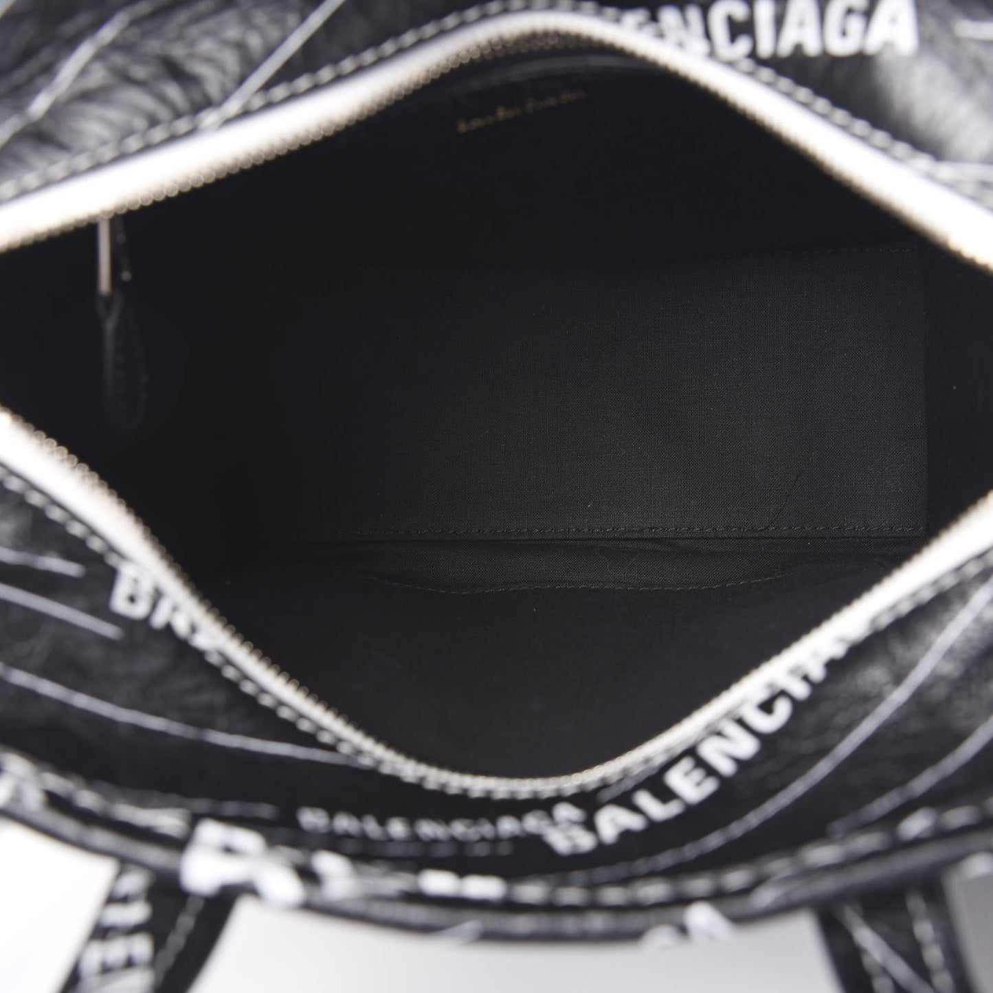 Agneau Arena Logo Multicolor Print XS Bazar Shopper Tote Black White