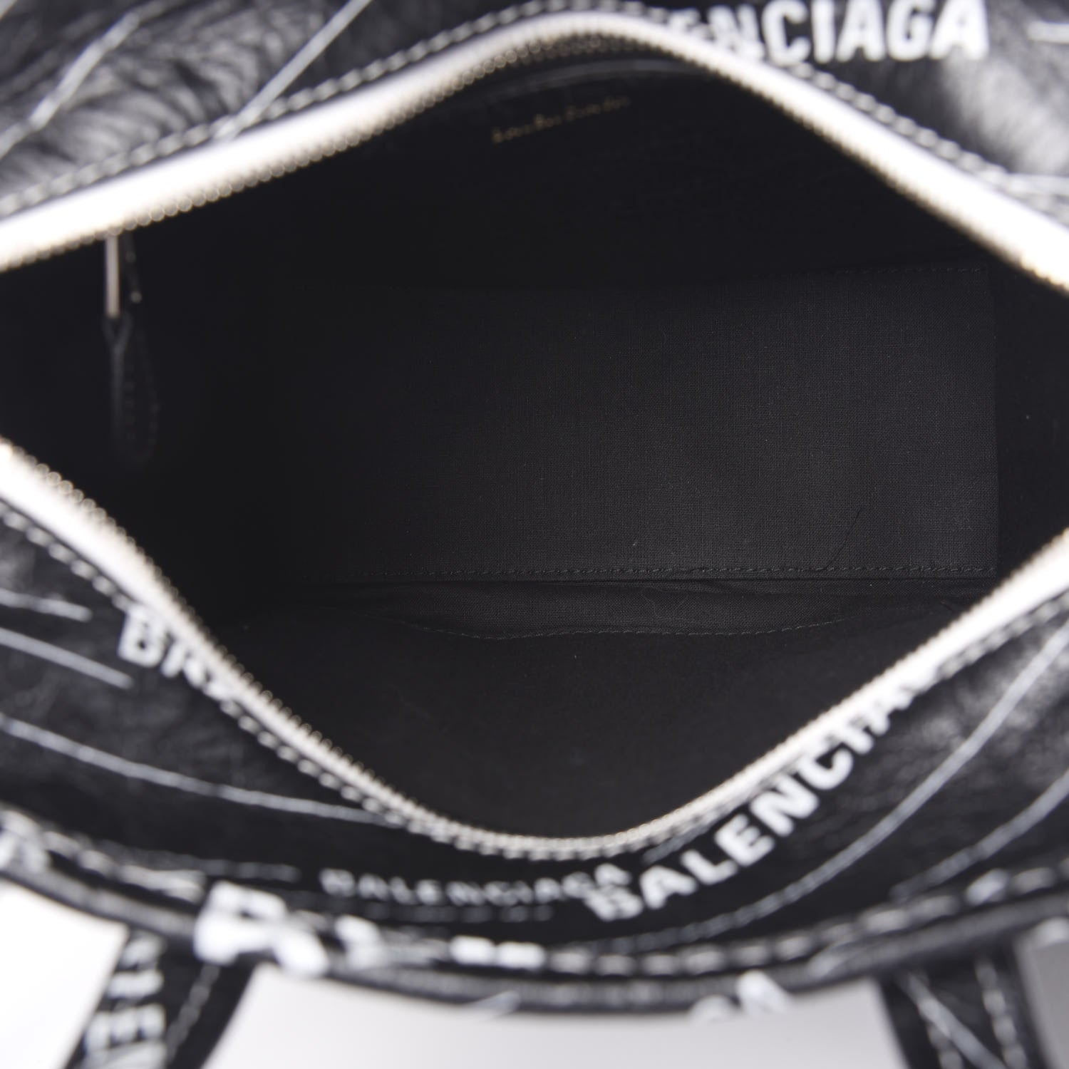Balenciaga Agneau Arena Logo Multicolor Print XS Bazar Shopper Tote Black White 4 of 8