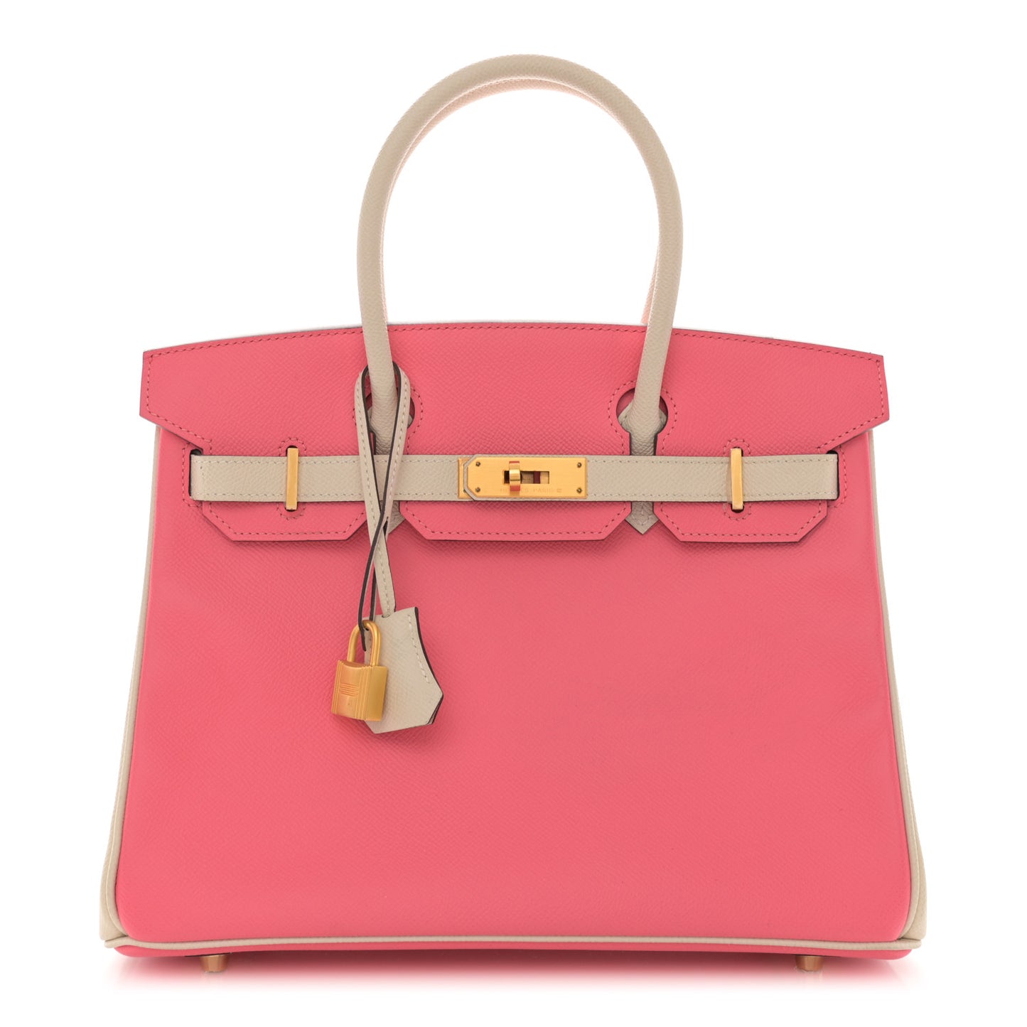 Epsom Horseshoe Birkin 30 Rose Azalee Craie