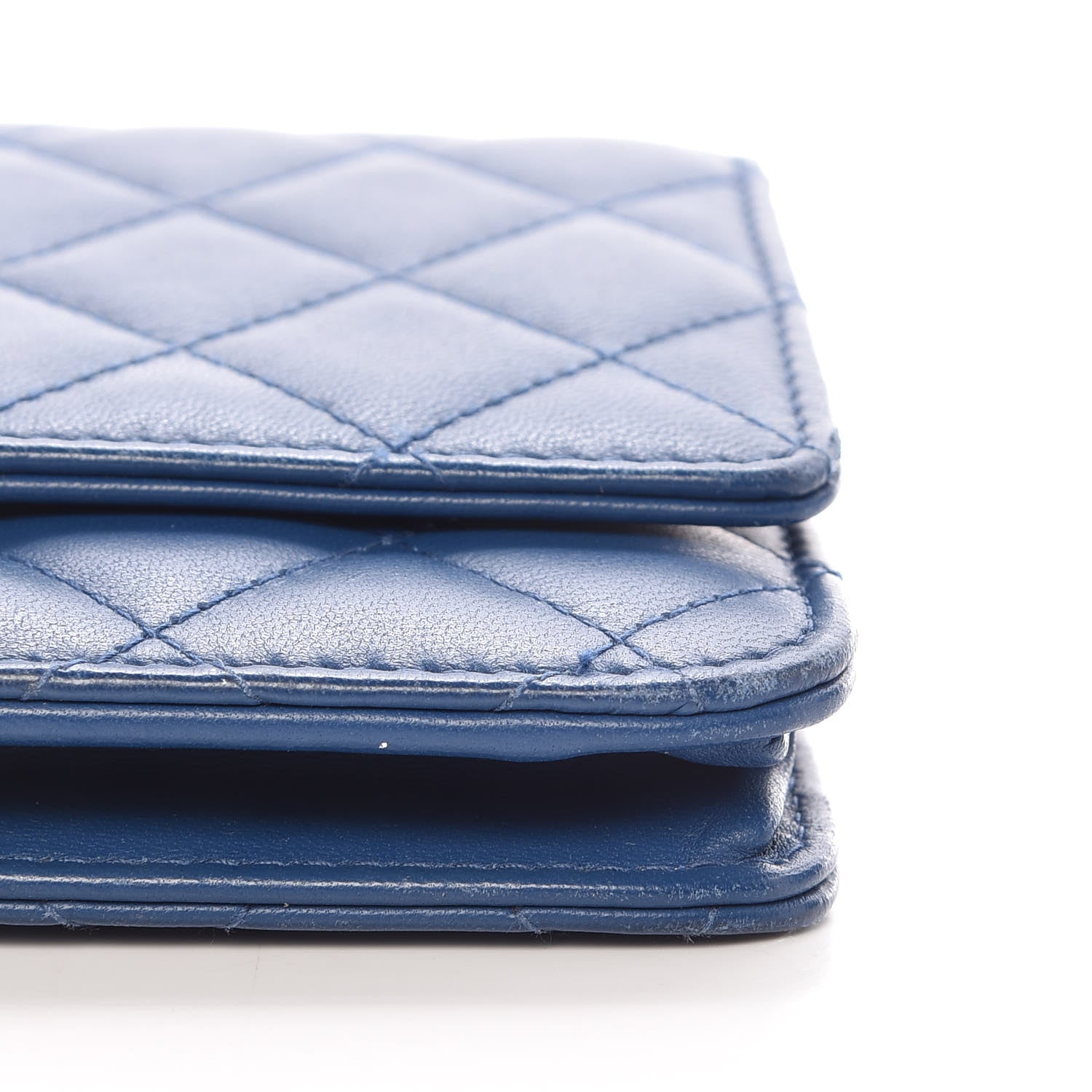 Chanel Lambskin Quilted Trendy CC Wallet On Chain WOC Blue 10 of 13