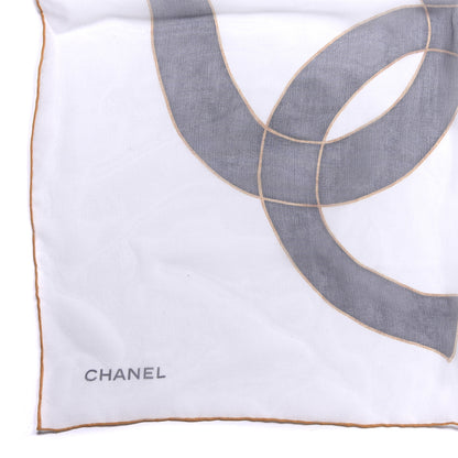 Chanel Silk Chiffon CC Floral Square Scarf Multicolor 2 of 3