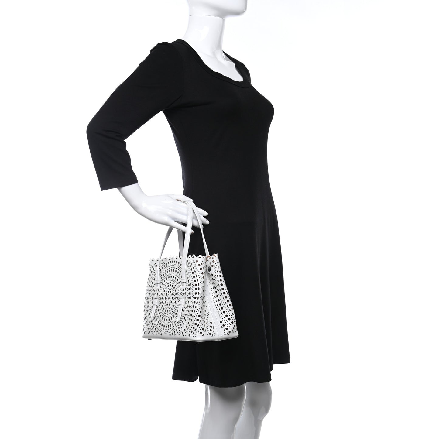 Calfskin Vienne Wave Mina 20 Bag White