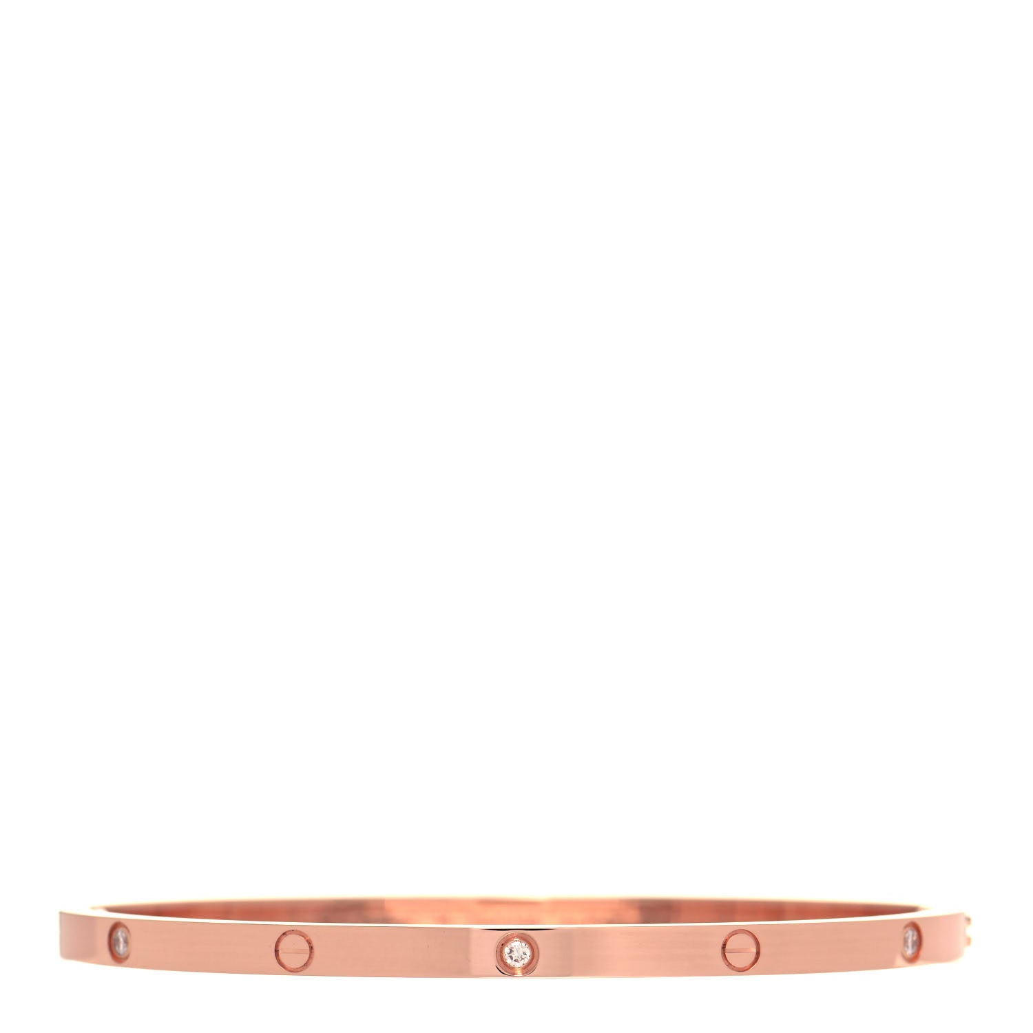 Cartier 18K Pink Gold 6 Diamond Small LOVE Bracelet 18 3 of 6