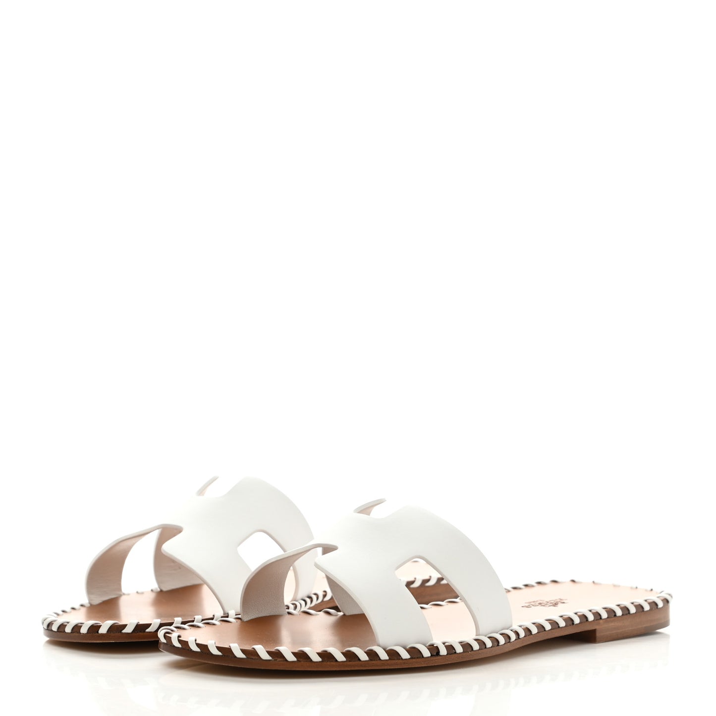 Box Calfskin Braided Oran Sandals 37.5 White