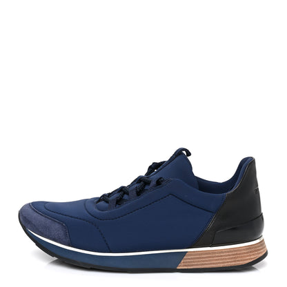 Hermes Technical Canvas Mens Miles Sneakers 43 Marine Black 1 of 9