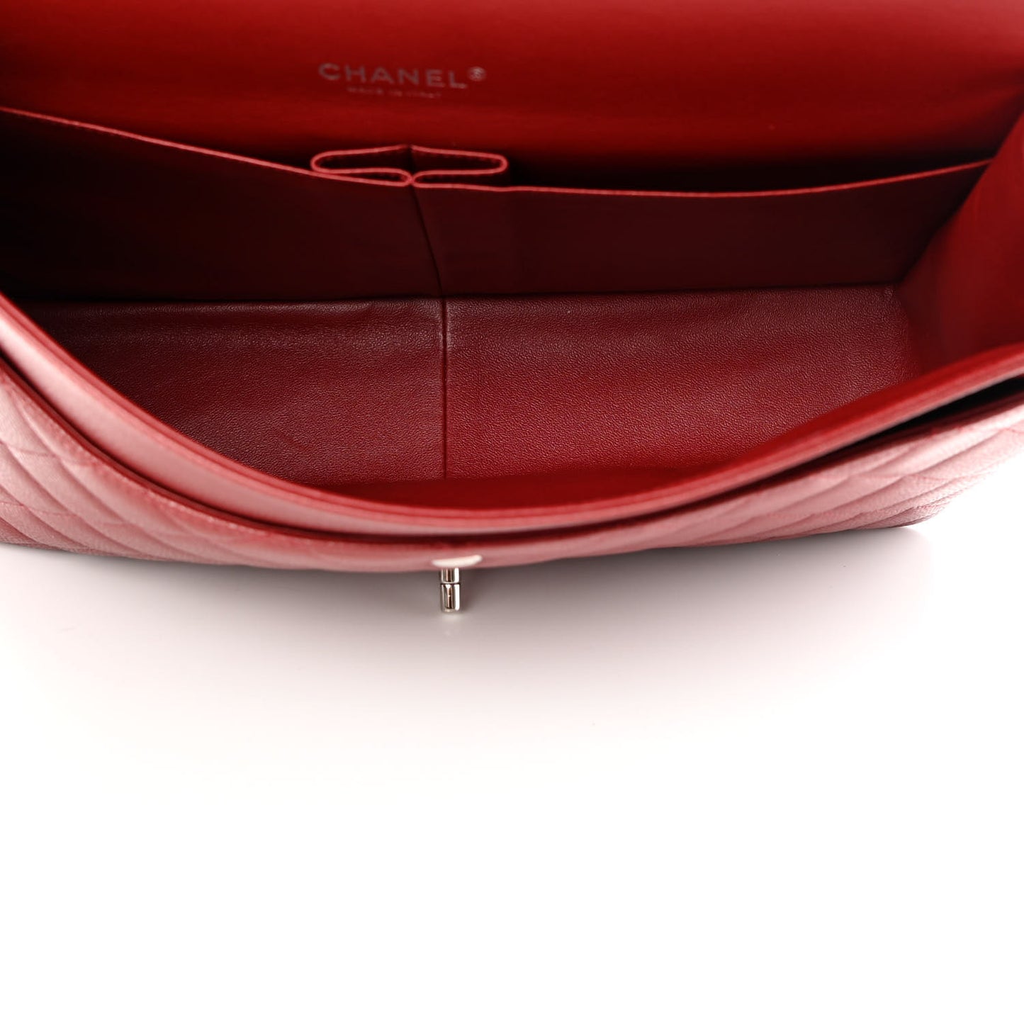 Caviar Quilted Maxi Double Flap Red
