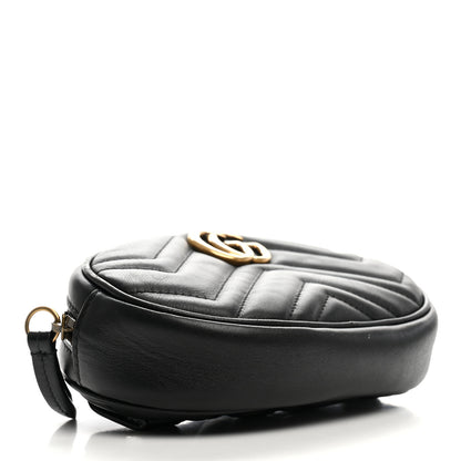 Gucci Calfskin Matelasse GG Marmont Belt Bag 95 38 Black 4 of 7