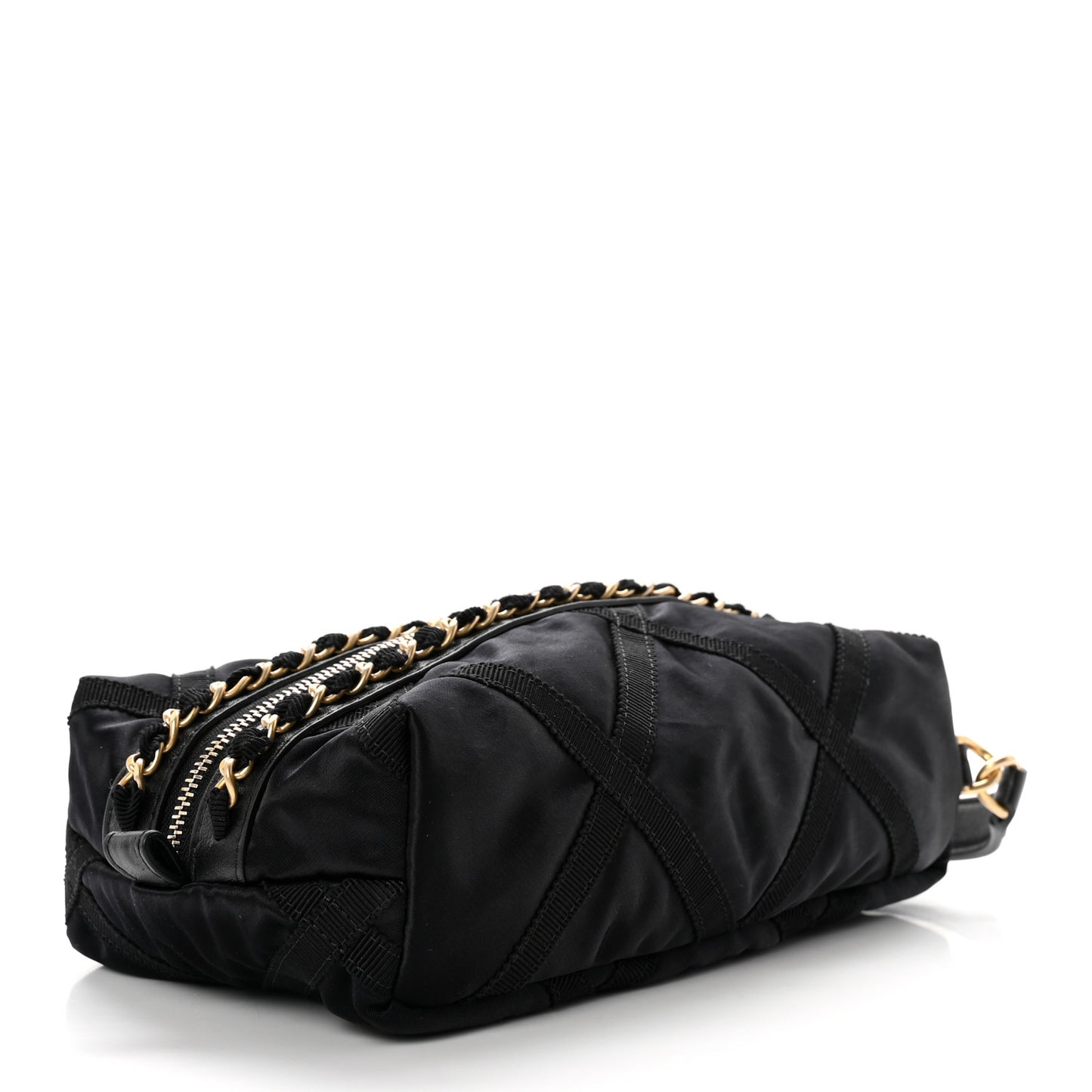 Nylon Grosgrain Lifestyle Pouch With Sleep Mask Black
