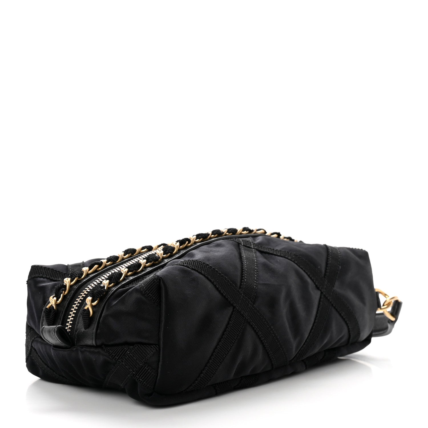 Chanel Nylon Grosgrain Lifestyle Pouch With Sleep Mask Black 3 of 7