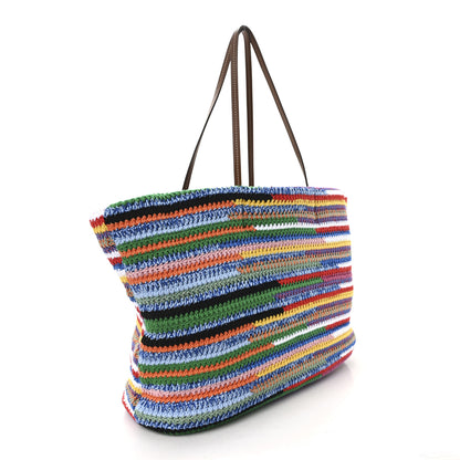 Miu Miu Cotton Crochet Stripe Tote Bag Multicolor 3 of 10