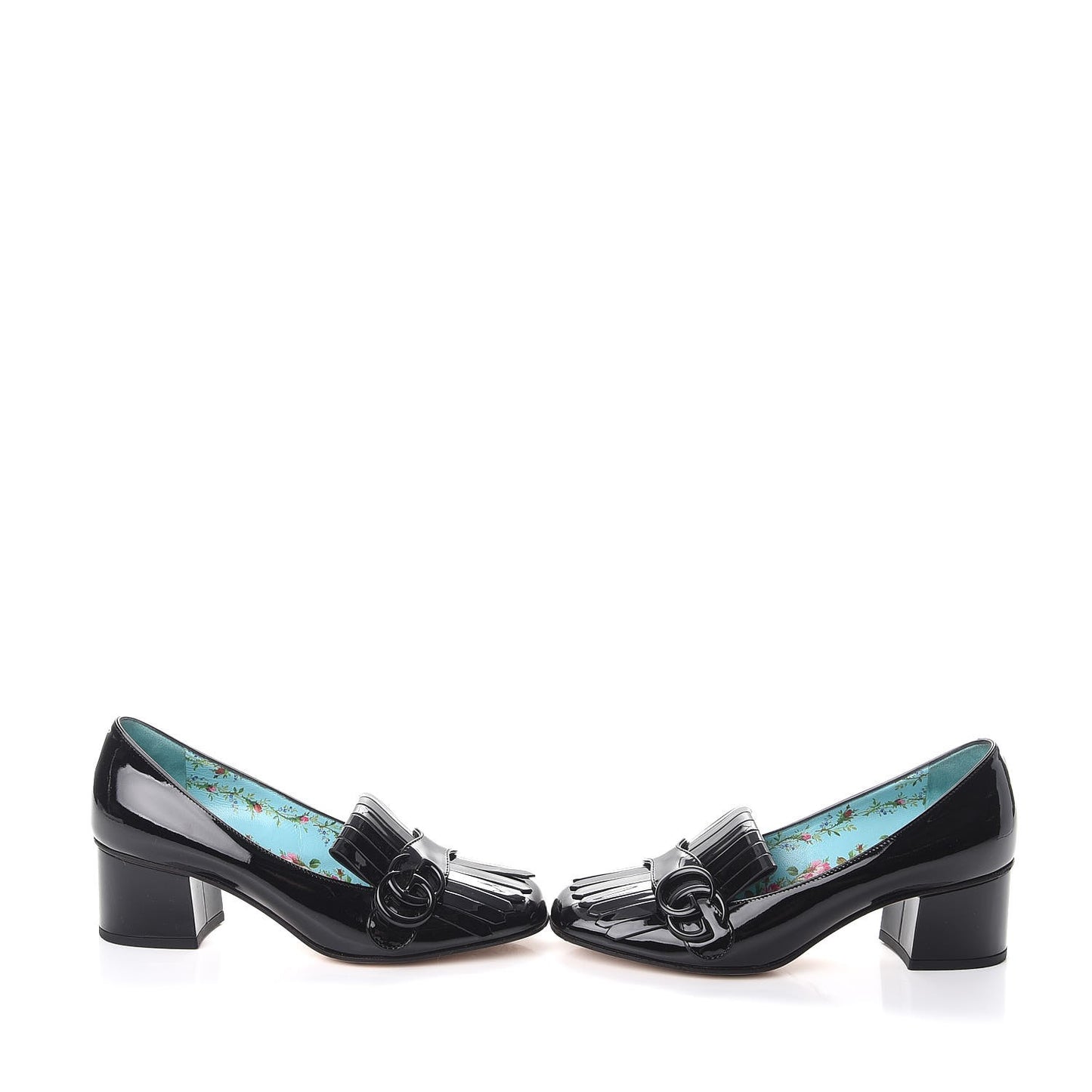 Vernice GG Marmont Fringe Loafer Pumps 36.5 Black