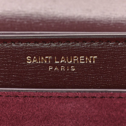 Saint Laurent Calfskin Snakeskin Suede Medium Monogram Sunset Burgundy 6 of 11