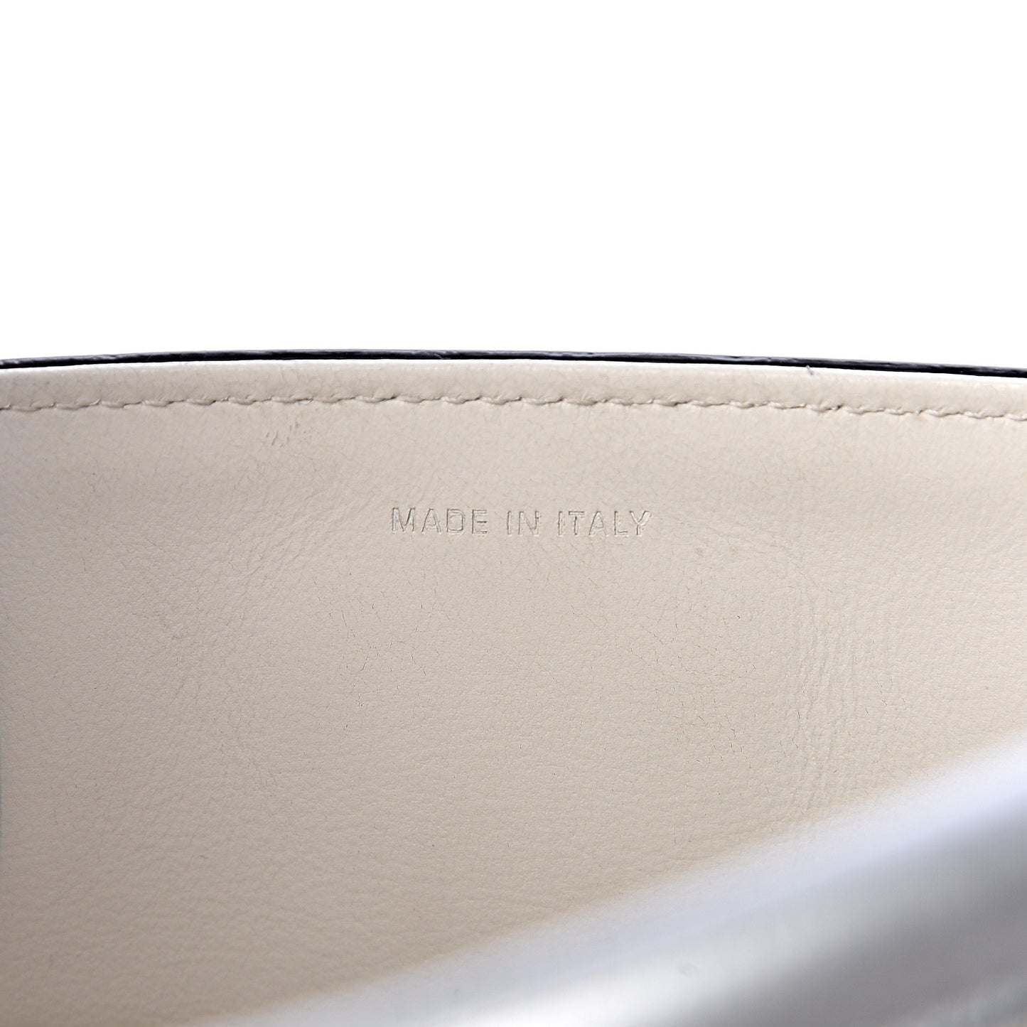 Metallic Grained Calfskin Mini Diorever Flap Silver