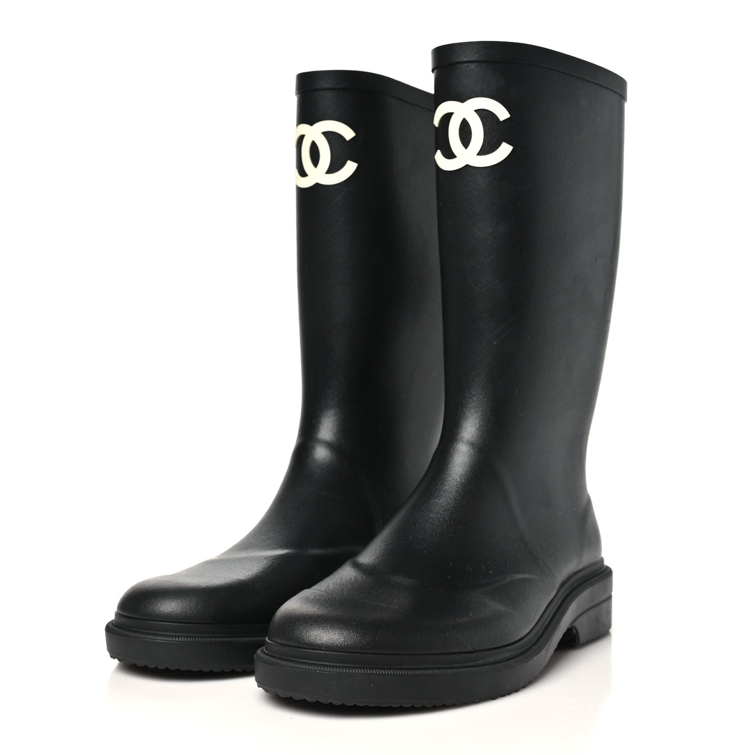 Chanel Caoutchouk CC High Boots 41 Black 4 of 10