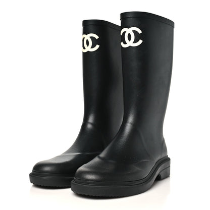 Chanel Caoutchouk CC High Boots 41 Black 4 of 10