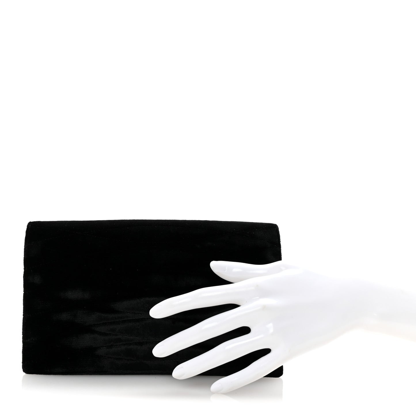 Velvet Quilted Clutch Black