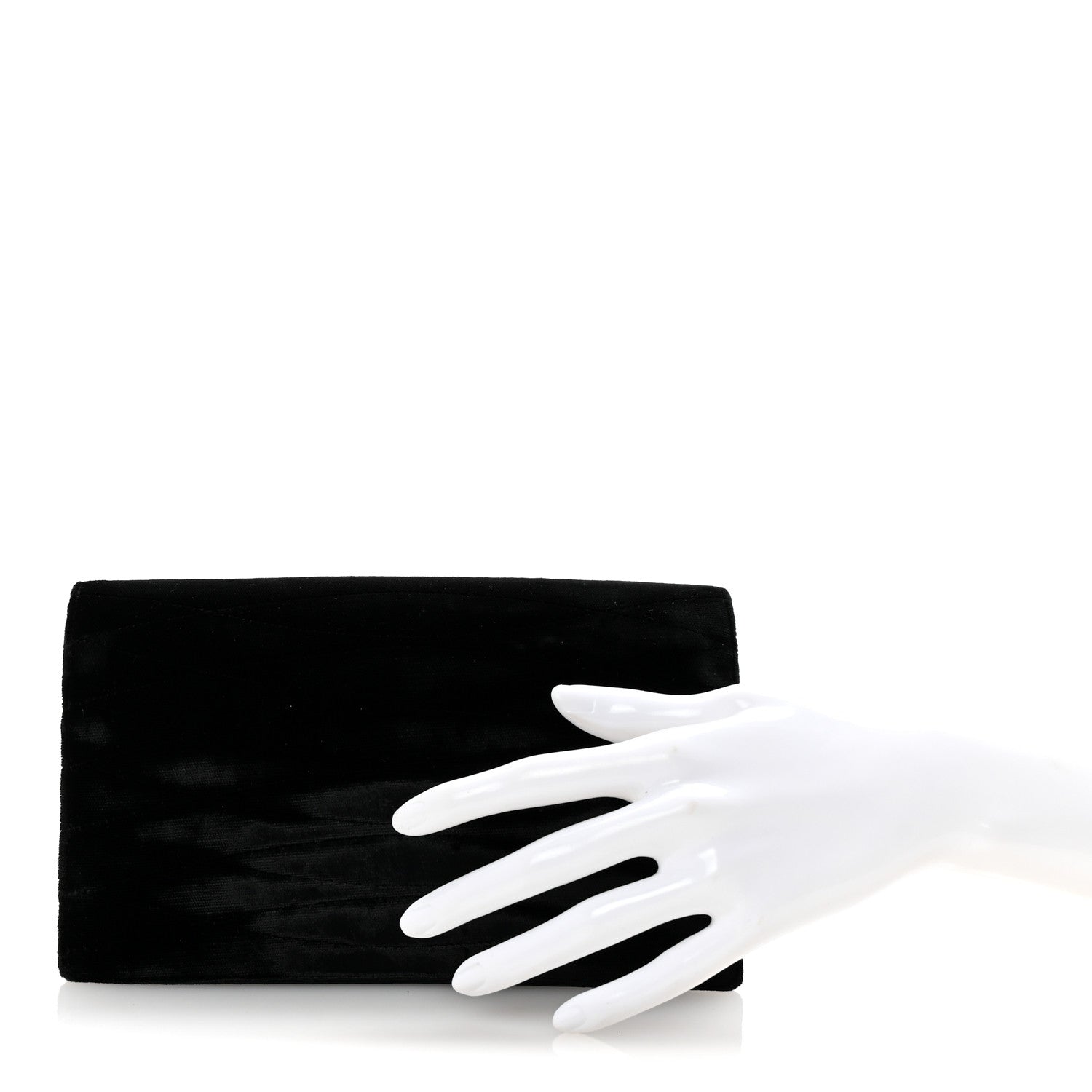 Chanel Velvet Quilted Clutch Black 2 of 7