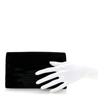 Chanel Velvet Quilted Clutch Black 2 of 7