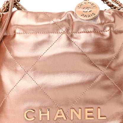 Chanel Metallic Calfskin Quilted Mini Chanel 22 Copper 8 of 11