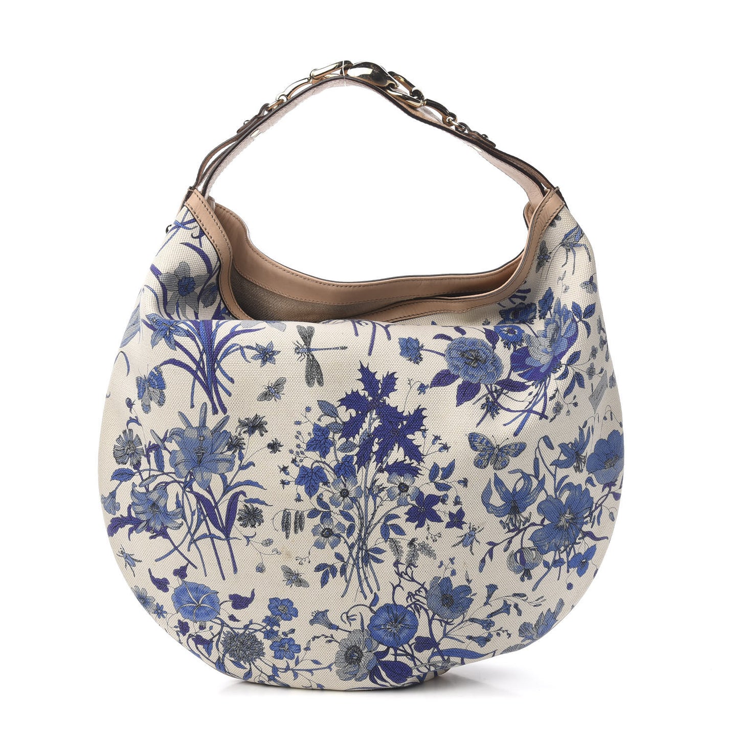Canvas Flora Floral Large Wave Hobo Blue