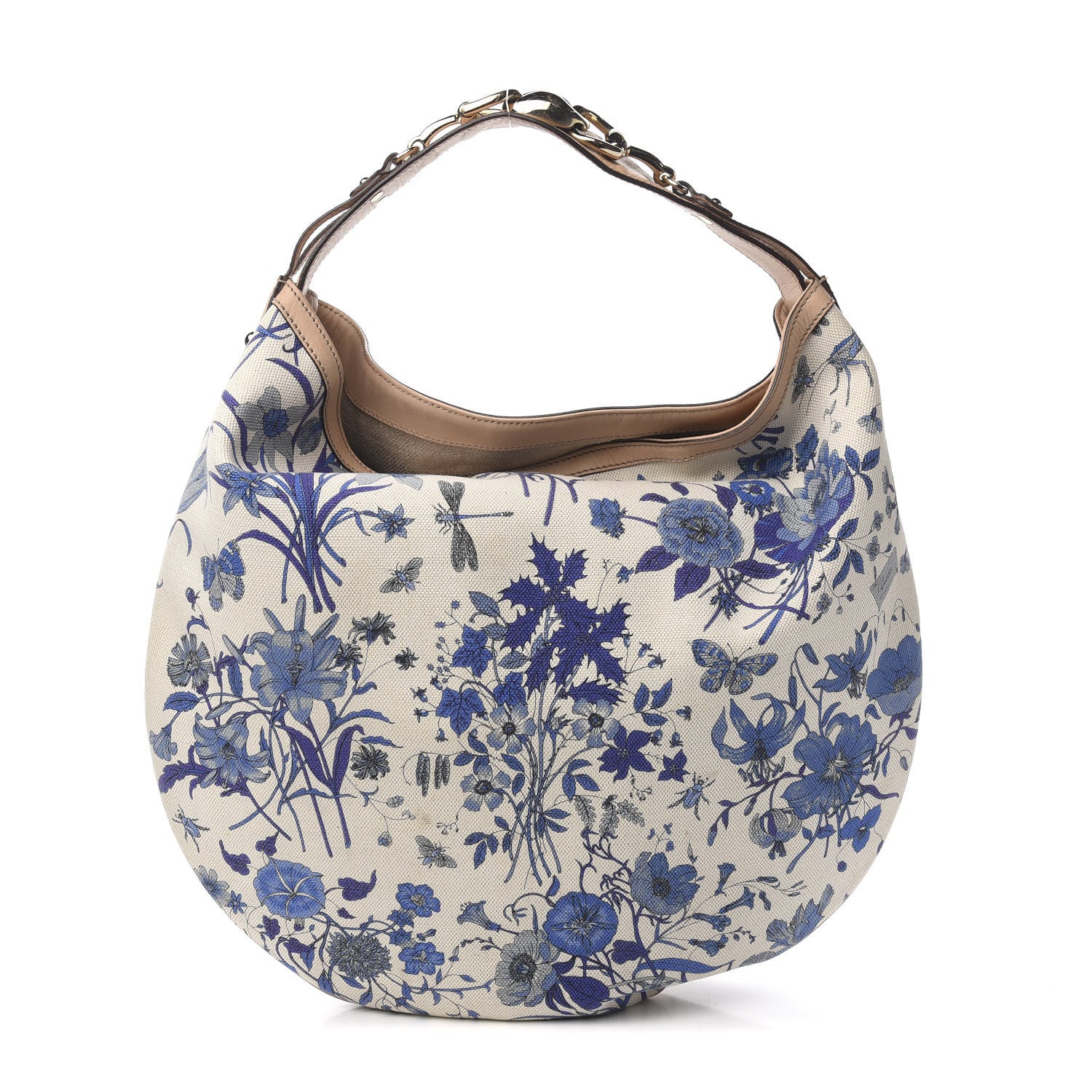 Gucci Canvas Flora Floral Large Wave Hobo Blue 1 of 10