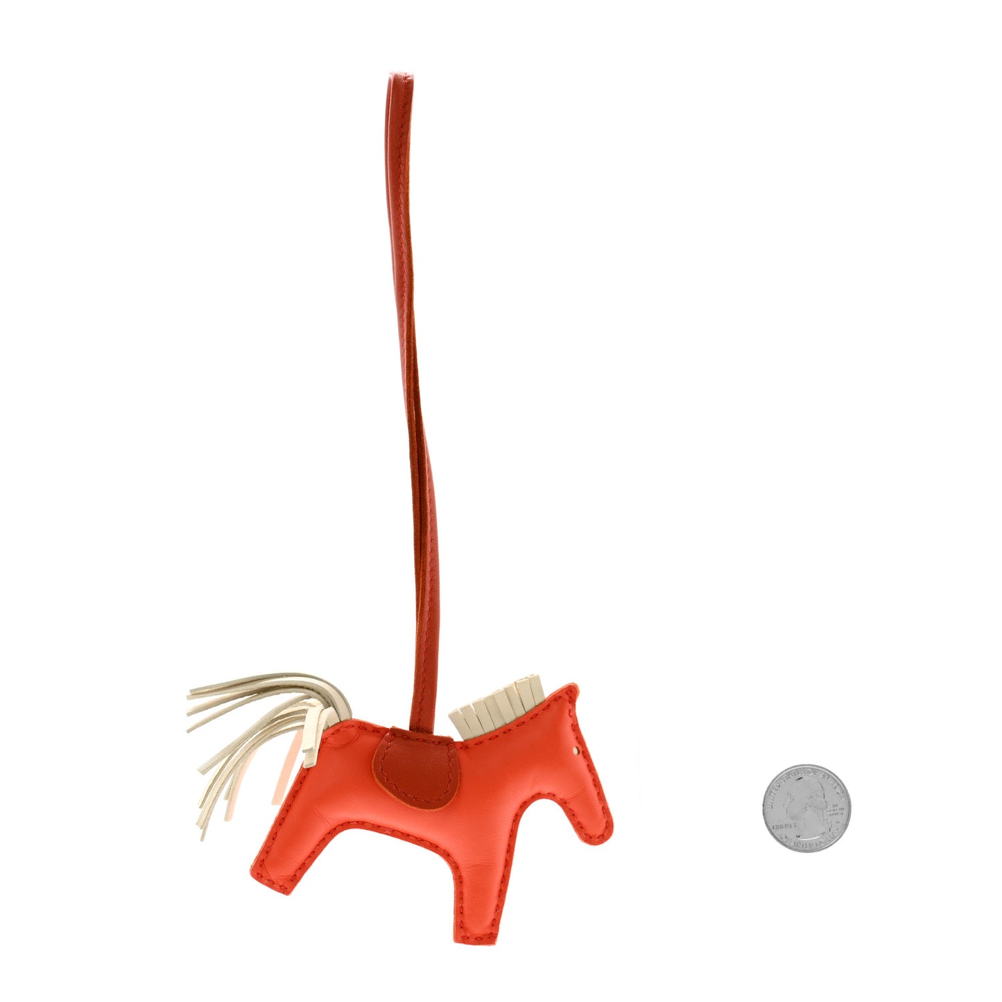 Milo Lambskin Grigri Rodeo Horse Bag Charm PM Orange Poppy Craie Cornaline