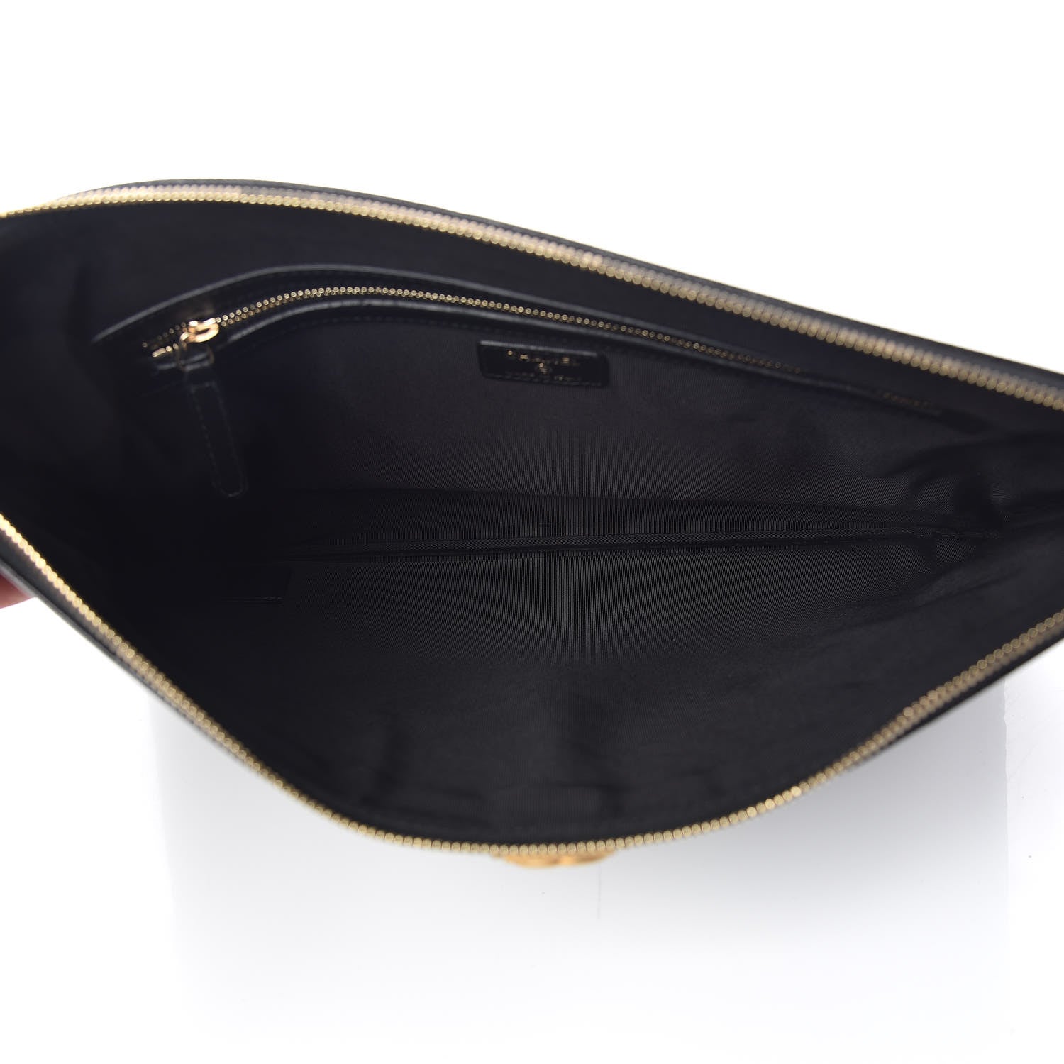Chanel Caviar Chevron Quilted Large Boy Cosmetic Case Black 7 of 9