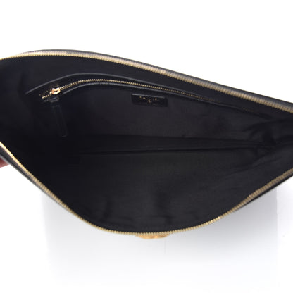 Chanel Caviar Chevron Quilted Large Boy Cosmetic Case Black 7 of 9