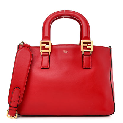 Fendi Vitello Glacier Small FF Tote Rosso Cardinale 1 of 10
