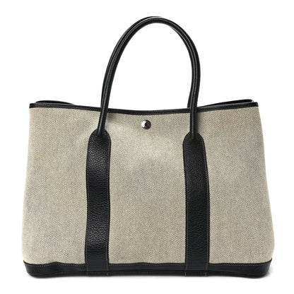 Hermes Toile Buffle Skipper Garden Party 36 MM Tote Black 1 of 9