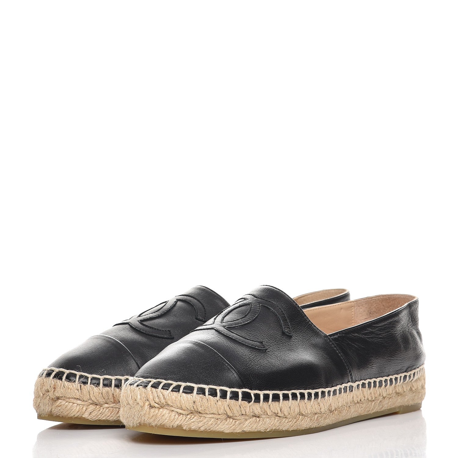 Chanel Lambskin CC Espadrilles 37 Black 2 of 11
