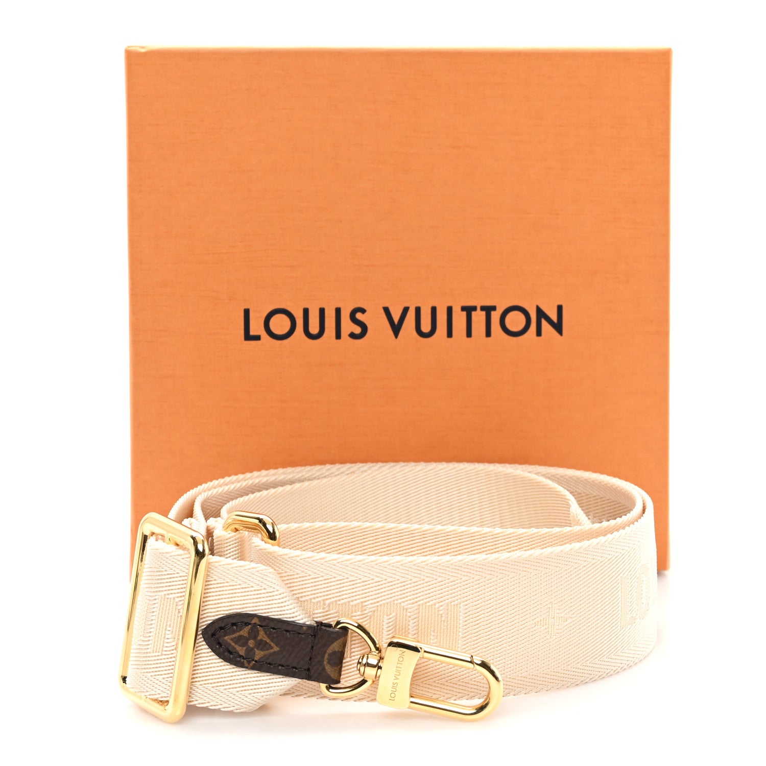 Louis Vuitton Jacquard Monogram Adjustable Shoulder Strap New Creme 4 of 4