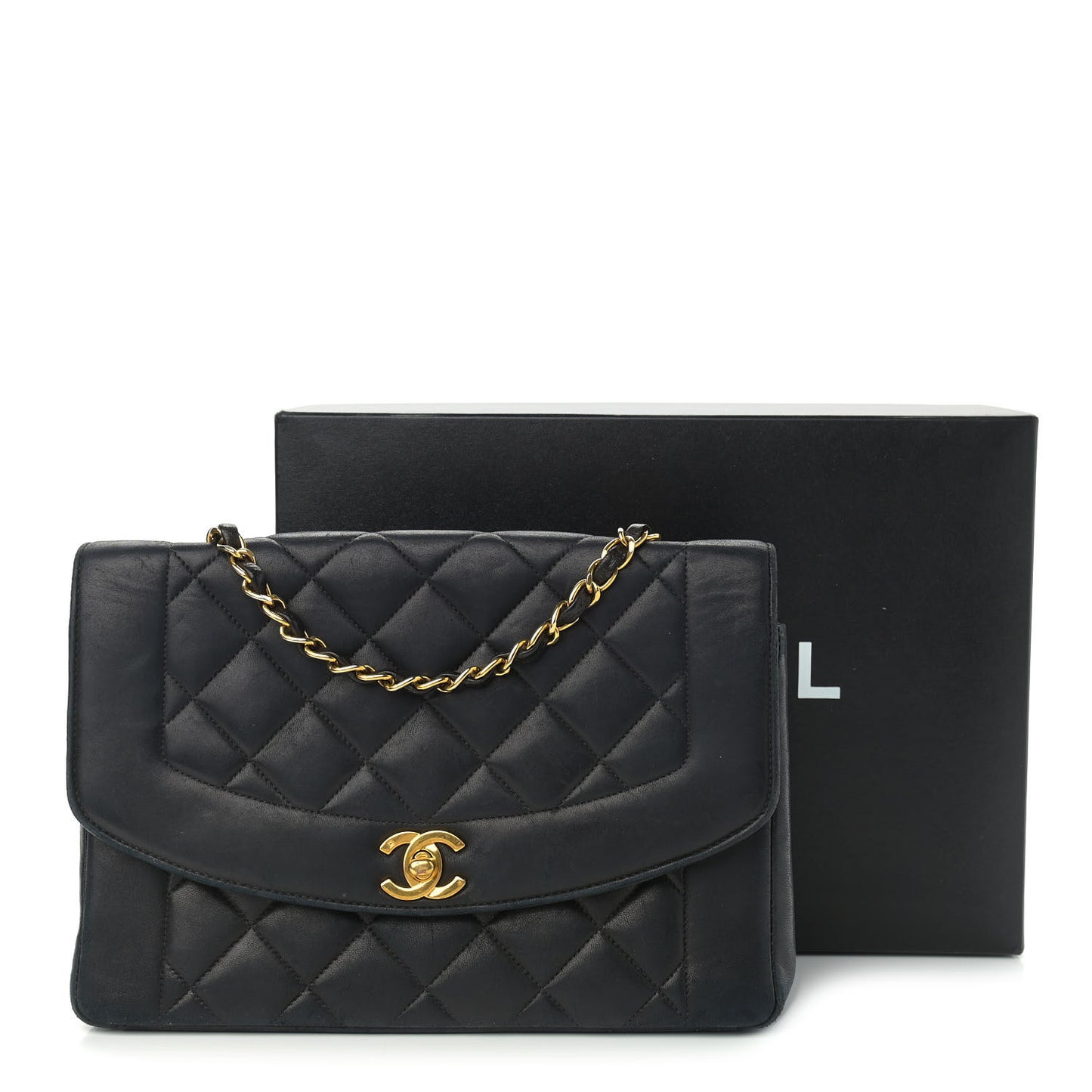Lambskin Quilted Medium Single Flap Black