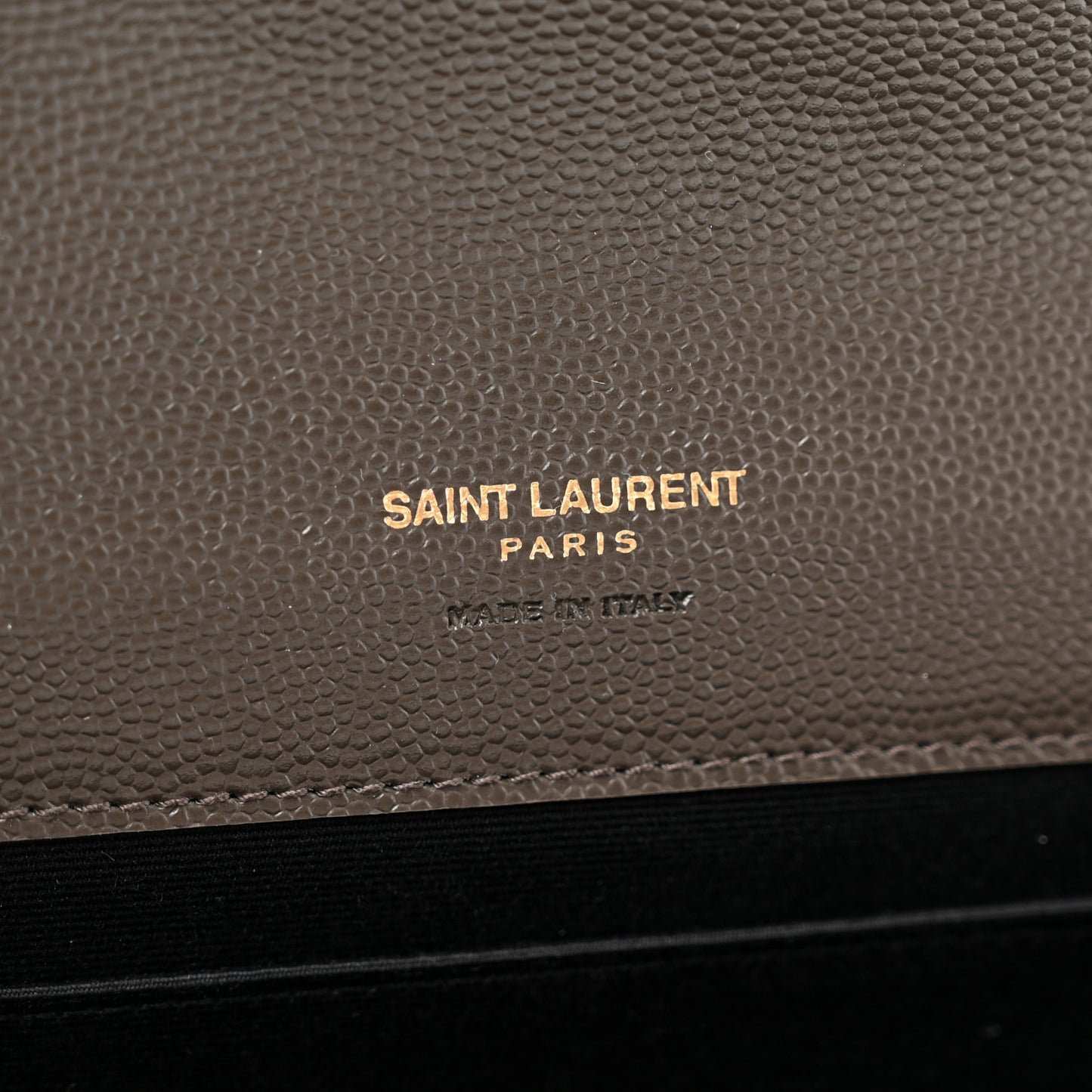 Grain De Poudre Matelasse Chevron Monogram Envelope Clutch Earth