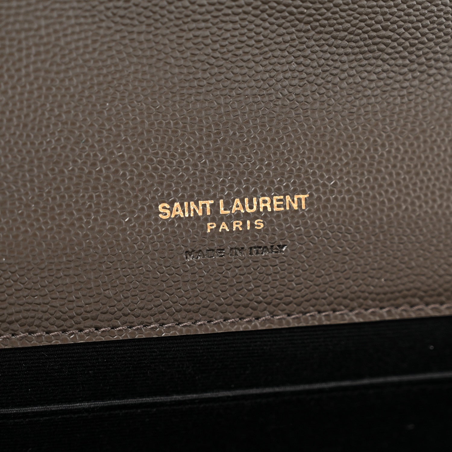 Saint Laurent Grain De Poudre Matelasse Chevron Monogram Envelope Clutch Earth 6 of 9