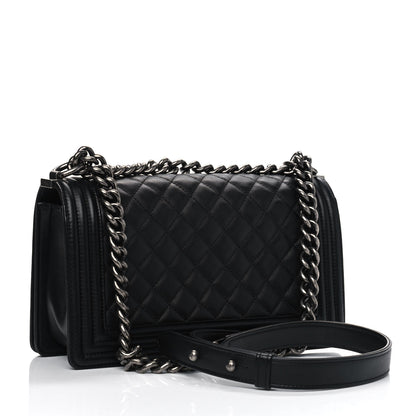 Chanel Calfskin Quilted Medium Boy Flap Black 2 of 4