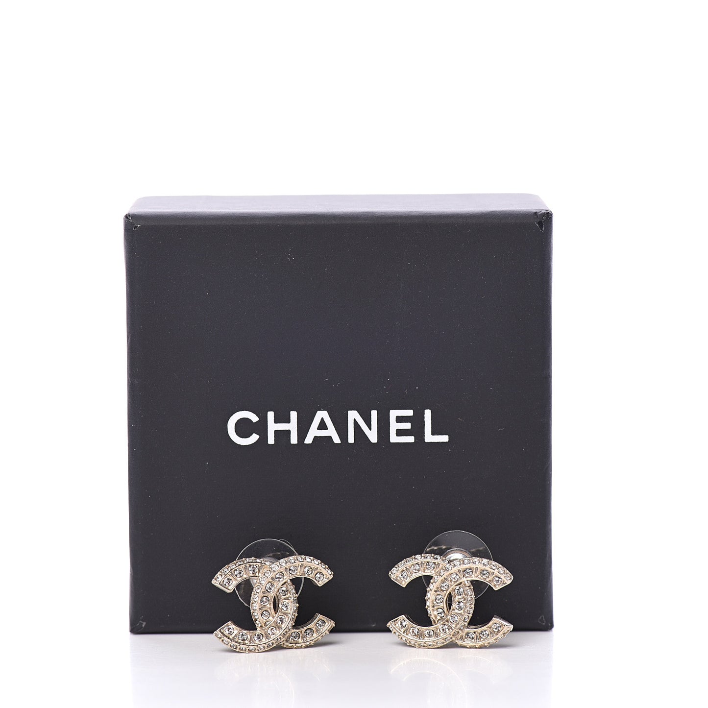 Crystal Timeless CC Earrings Light Gold