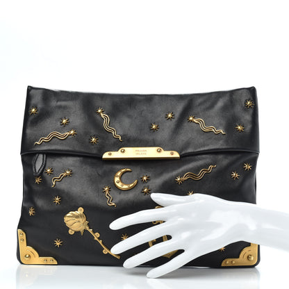 Prada City Calf Cahier Astrology Pouch Black 2 of 13