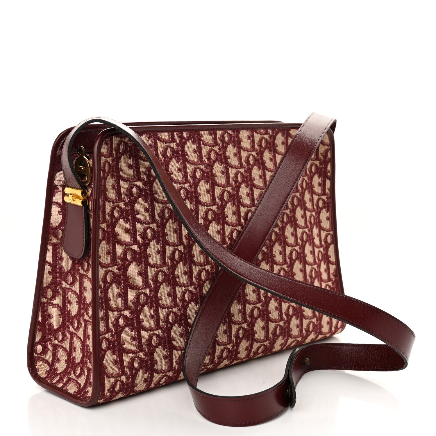 Christian Dior Monogram Shoulder Bag Red 3 of 10