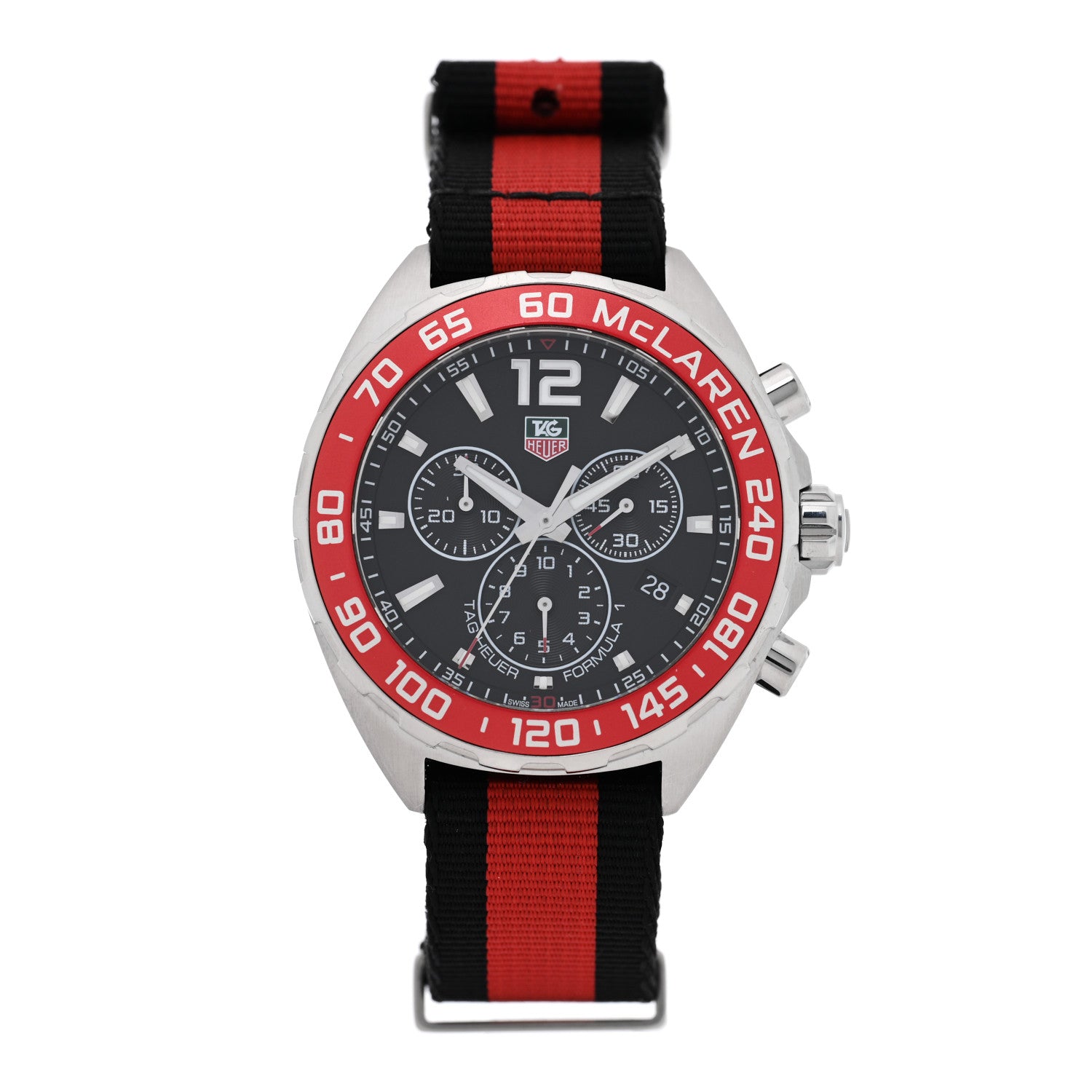 Tag Heuer Stainless Steel Fabric 42mm Formula 1 McLaren Chronograph Quartz Watch Black CAZ1112 1 of 5