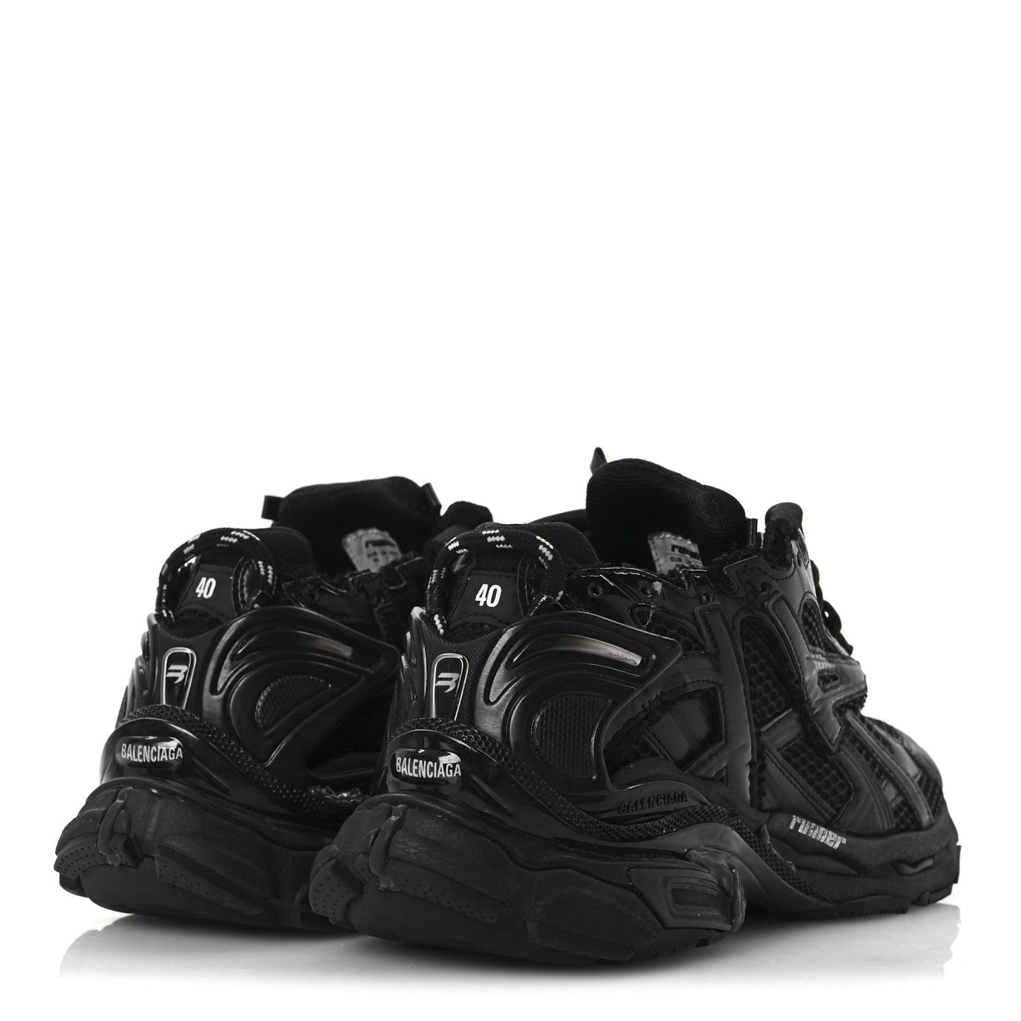 Mesh Rubber Monocolor Womens Runner Sneakers 40 Black