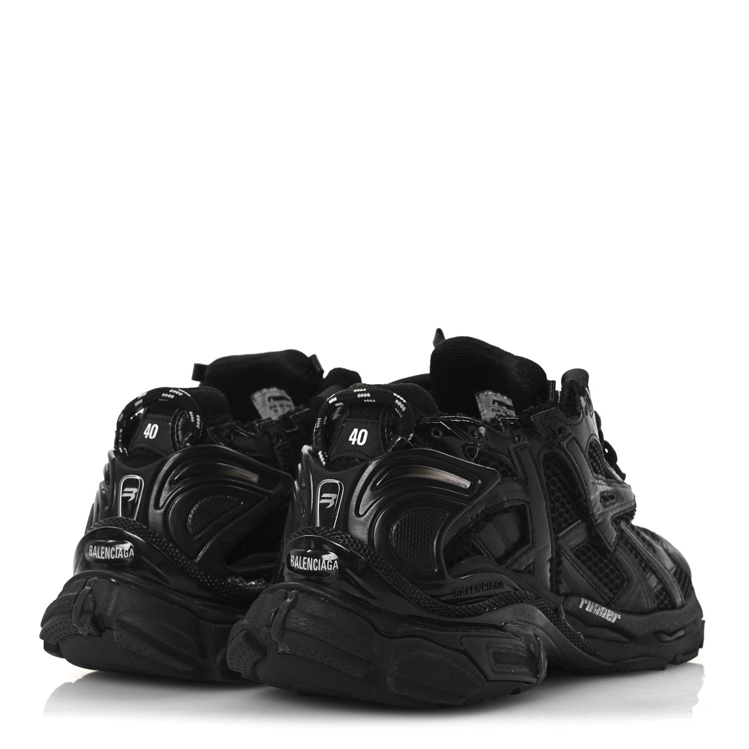 Balenciaga Mesh Rubber Monocolor Womens Runner Sneakers 40 Black 5 of 10