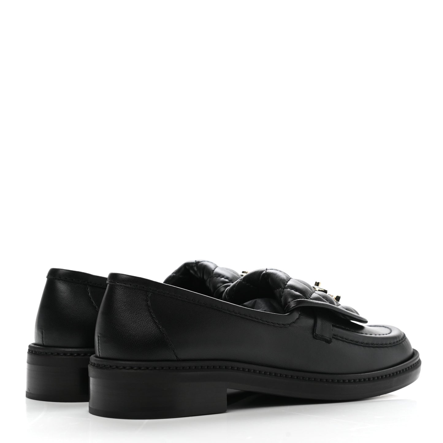 Lambskin Quilted CC Turnlock Loafers 38 Black