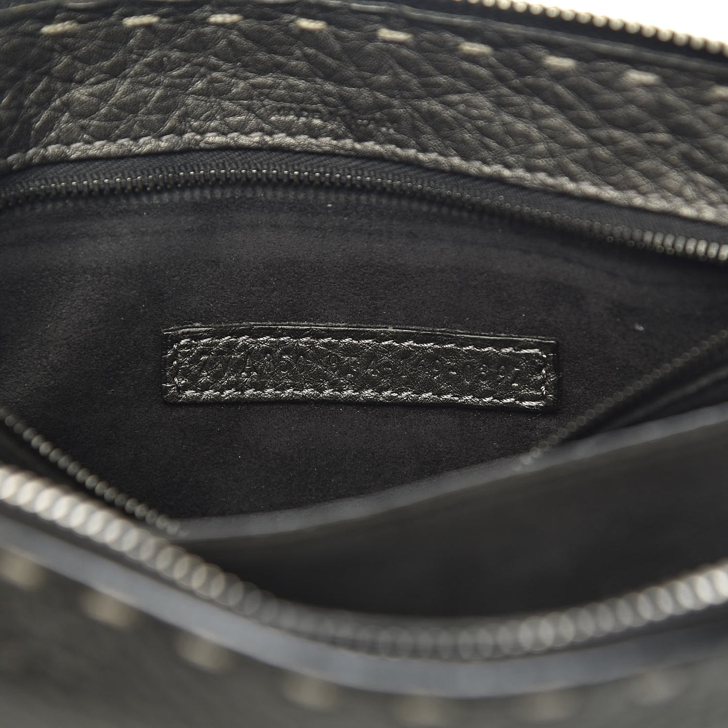 Cuoio Romano Lux Selleria Monster Eyes Embossed Slim Clutch Asfalto