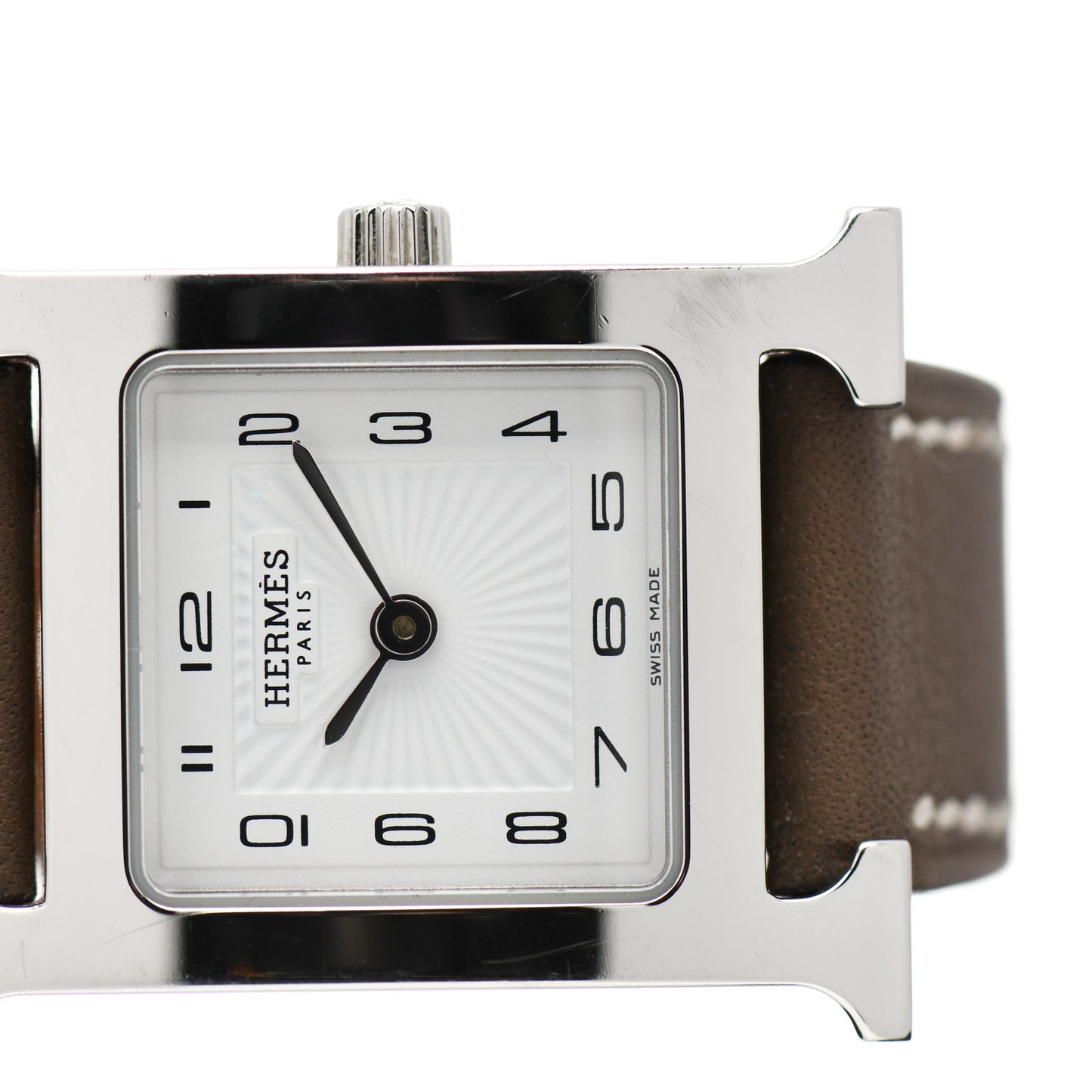 Stainless Steel Swift 21mm Heure H Hour Quartz Watch Etoupe