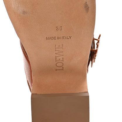 Loewe Calfskin Medallion Buckle Ease 90mm Flatform Sandal 36 Tan 7 of 9