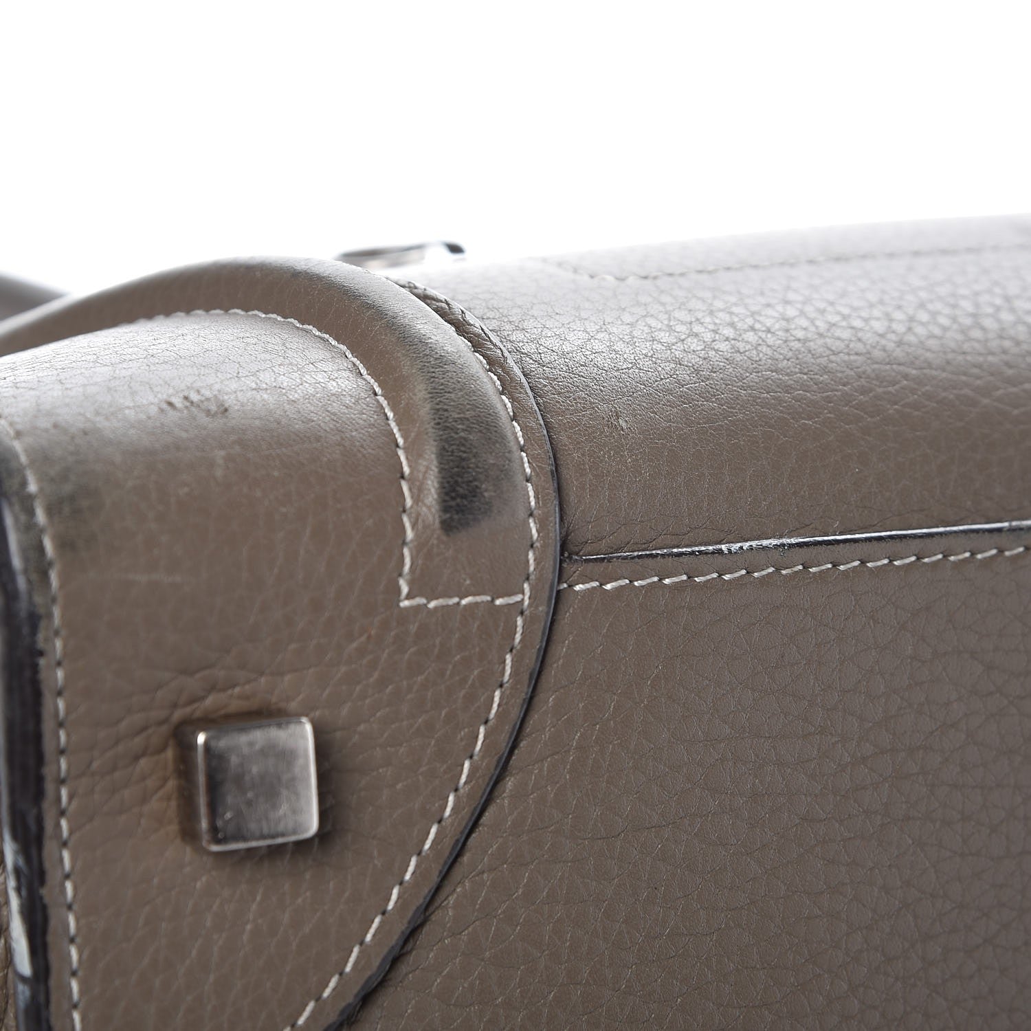 Celine Drummed Calfskin Mini Luggage Souris 14 of 26
