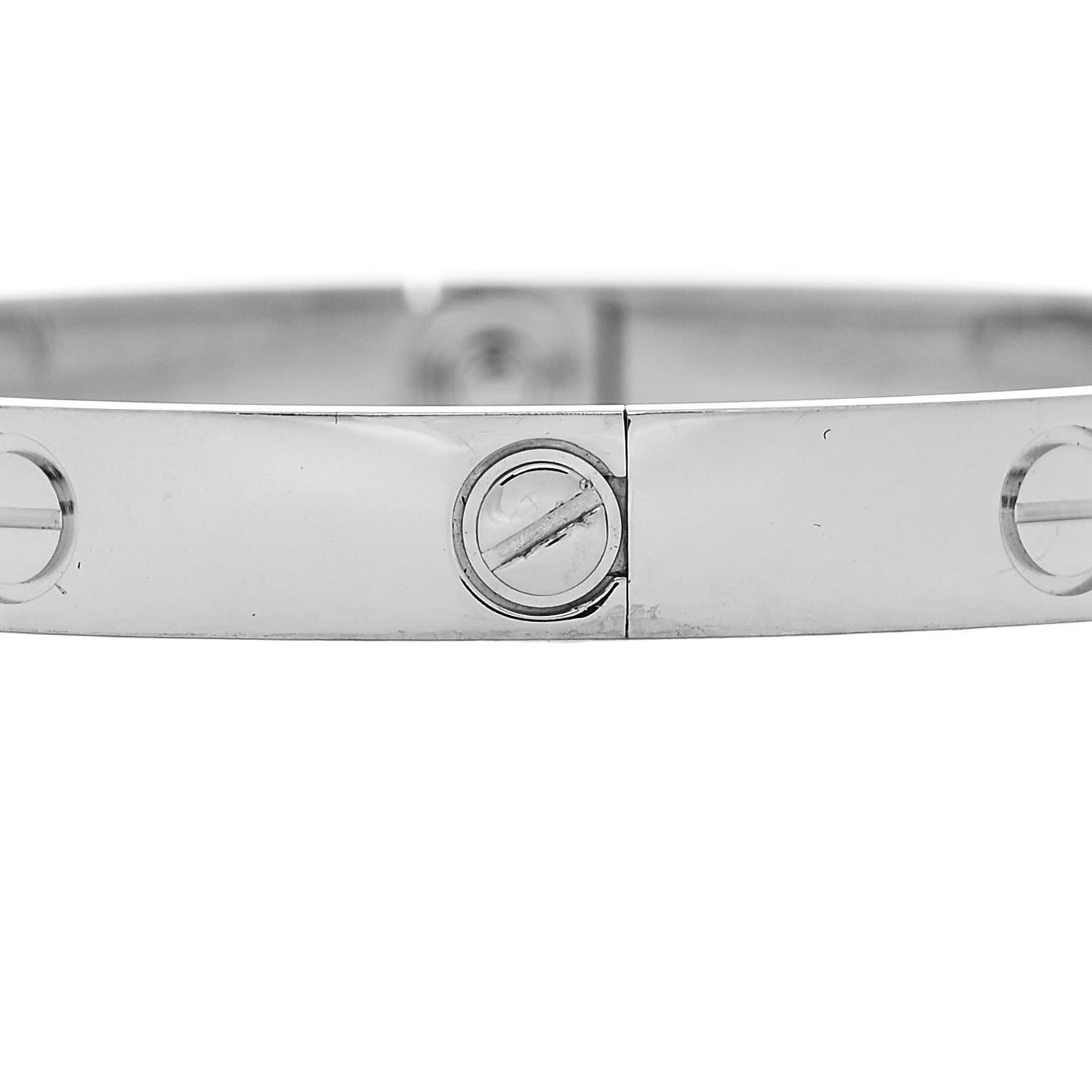 18K White Gold 4 Diamond Love Bracelet 17